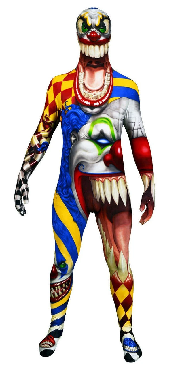 Scary Circus Clown Morphsuit | Horror | Mens Costumes 1 Scary Circus Clown Morphsuit | Horror | Mens Costumes