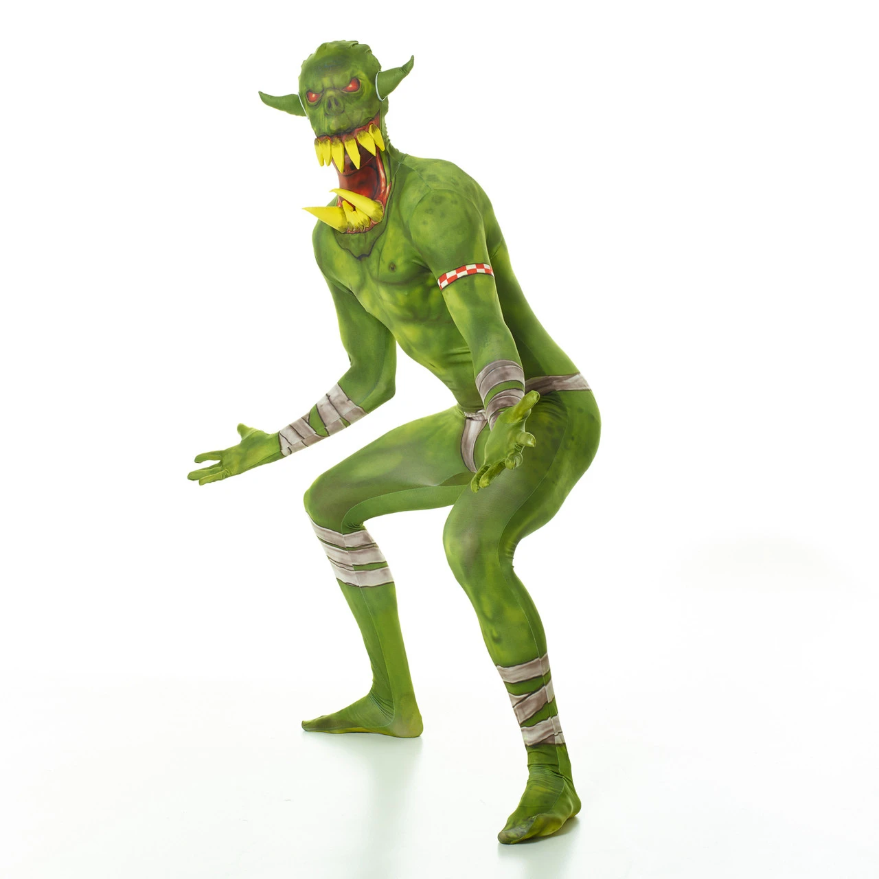 Green Orc Jaw Dropper Morphsuit | Mythical Creatures | Mens Costumes 2 Green Orc Jaw Dropper Morphsuit | Mythical Creatures | Mens Costumes - Image 2