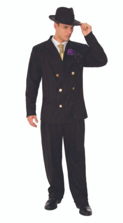 20s Gangster Sharp Black Suit | 1920s | Mens Costumes