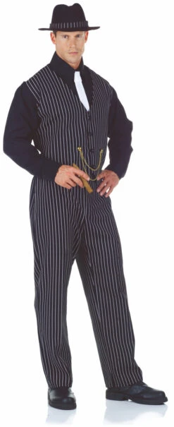 20s Black Striped Vest Gangster Costume | 1920s | Mens Costumes