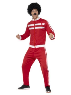 80s Red Classic Scouser Track Suit Costume | 1980s | Mens Costumes