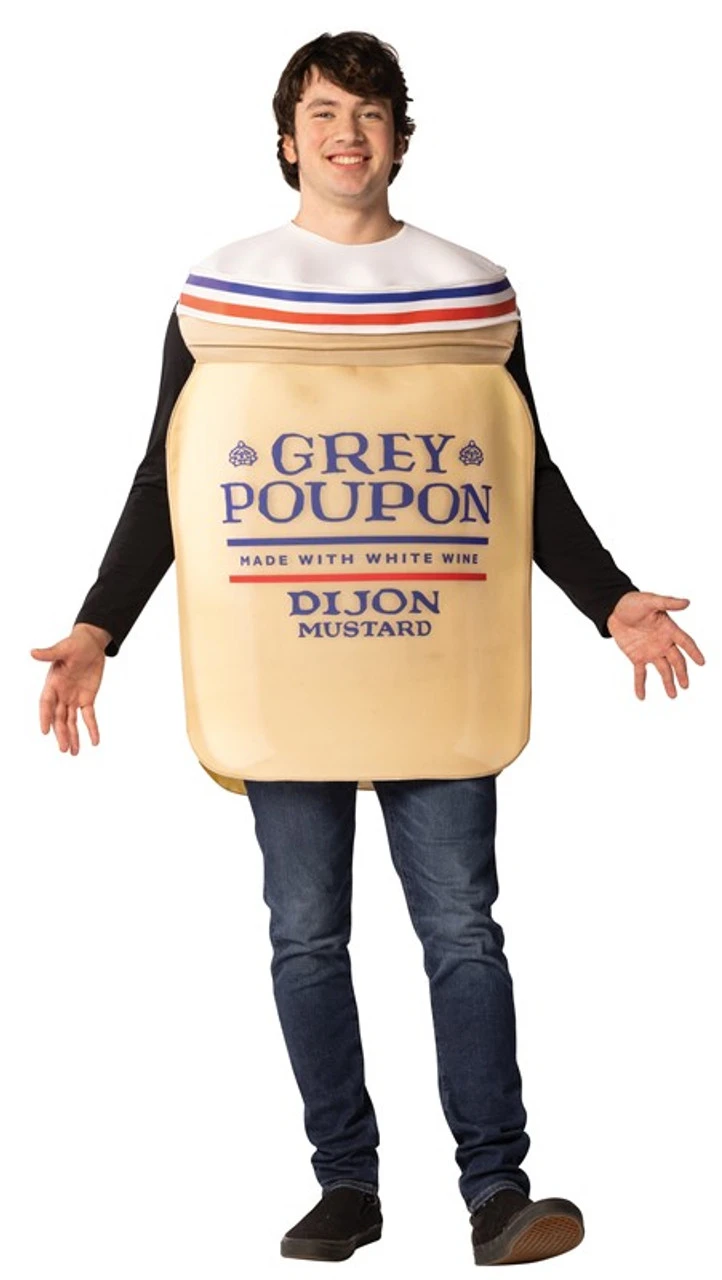 Grey Poupon Dijon Mustard Costume | Fun & Humor | Food | Adult Costumes 1 Grey Poupon Dijon Mustard Costume | Fun & Humor | Food | Adult Costumes