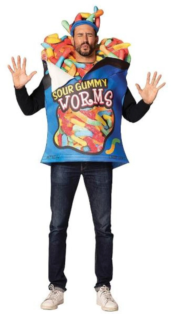 Sour Gummy Worms Costume | Food | Mens Costumes 1 Sour Gummy Worms Costume | Food | Mens Costumes