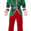 Santas Helper Velvet Elf Costume | Christmas | Mens Costumes