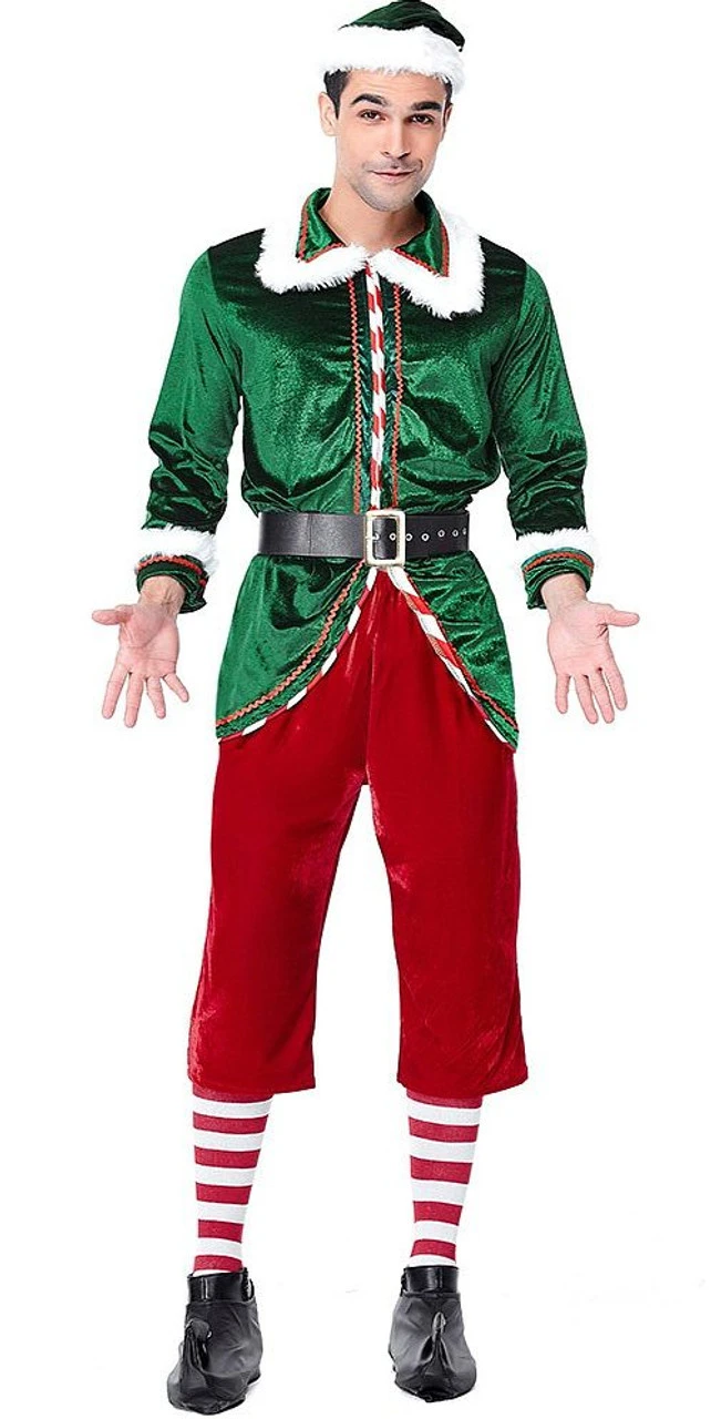 Santas Helper Velvet Elf Costume | Christmas | Mens Costumes 1 Santas Helper Velvet Elf Costume | Christmas | Mens Costumes