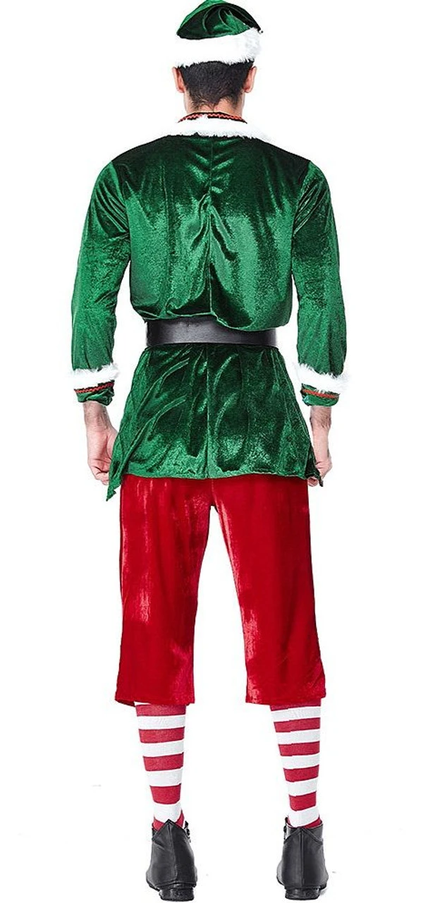 Santas Helper Velvet Elf Costume | Christmas | Mens Costumes 2 Santas Helper Velvet Elf Costume | Christmas | Mens Costumes - Image 2