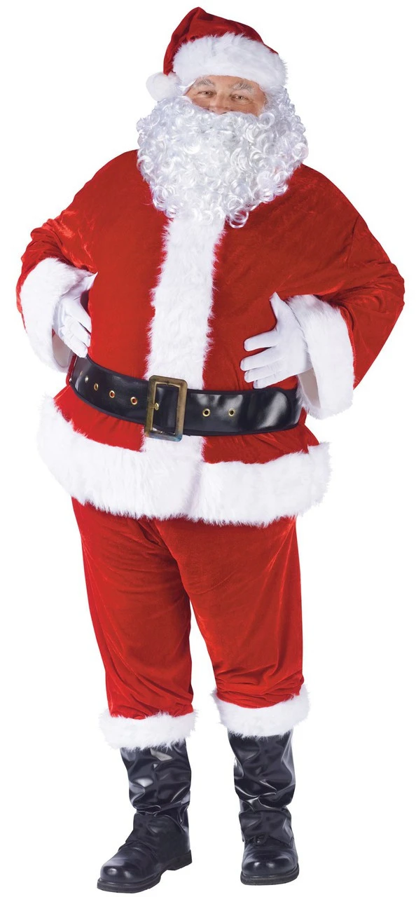 Velour Santa Plus Size Suit | Christmas | Mens Costumes 1 Velour Santa Plus Size Suit | Christmas | Mens Costumes