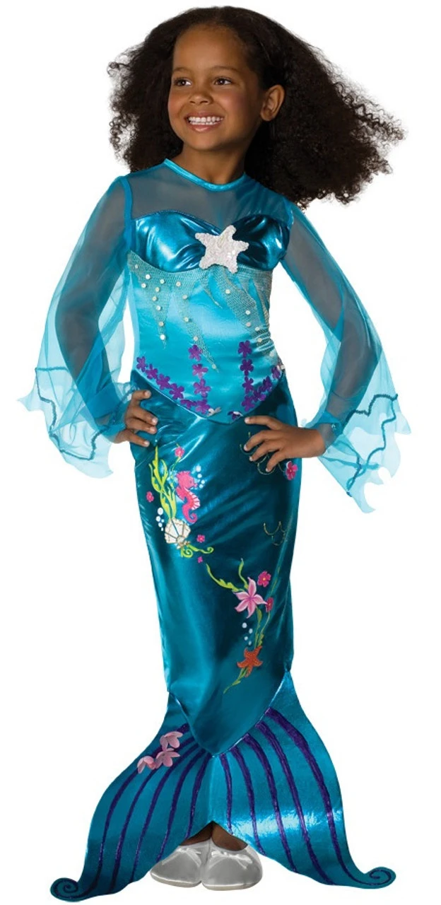 Beautiful Blue Mermaid Childrens Costume | Mythical Creatures | Childrens Costumes 1 Beautiful Blue Mermaid Childrens Costume | Mythical Creatures | Childrens Costumes