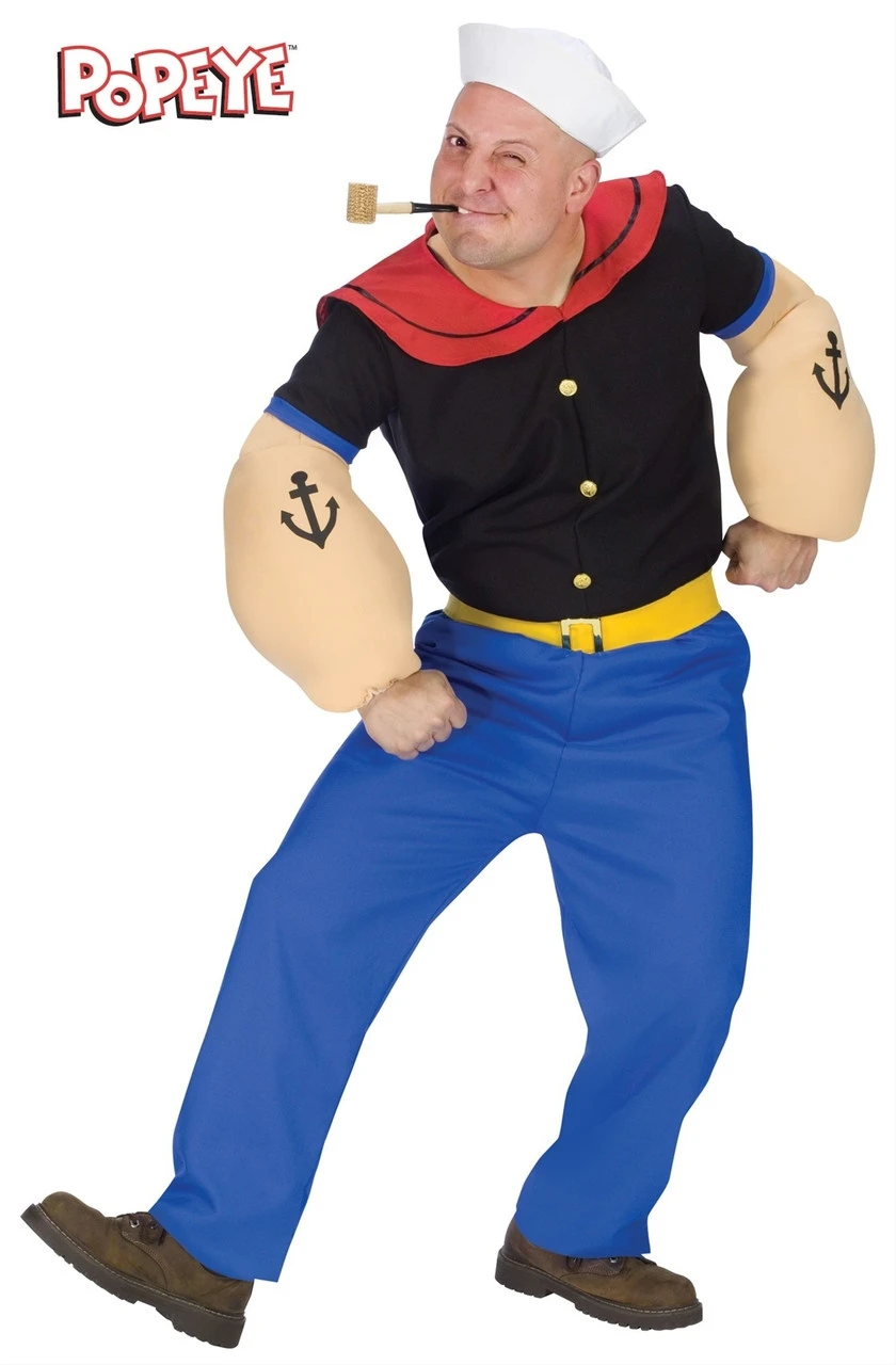 Popeye The Sailor Man Costume | Popeye | Mens Costumes 1 Popeye The Sailor Man Costume | Popeye | Mens Costumes