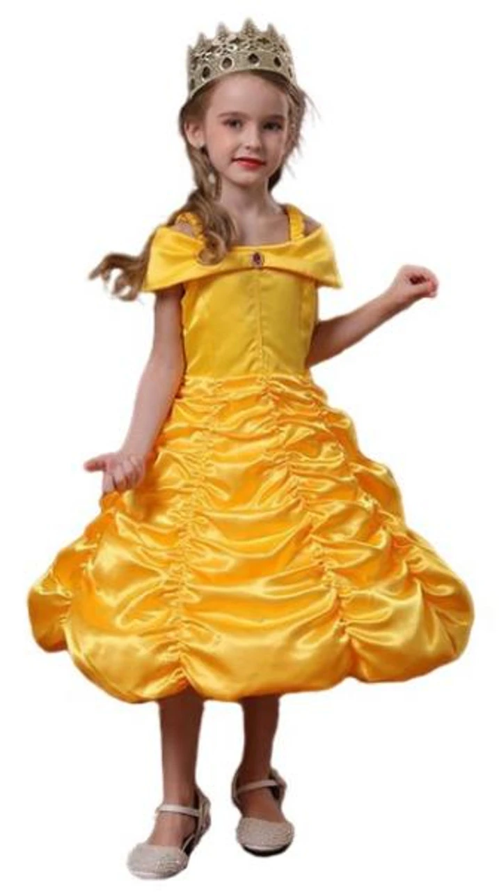 Beauty And The Beast Golden Princess Ball Gown | Beauty And The Beast | Childrens Costumes 1 Beauty And The Beast Golden Princess Ball Gown | Beauty And The Beast | Childrens Costumes