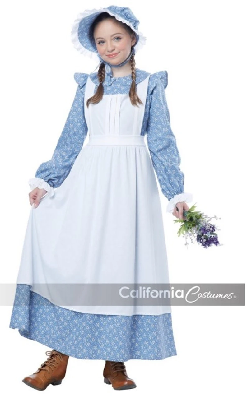 Blue Pioneer Prairie Girl Costume | Colonial | Childrens Costumes 1 Blue Pioneer Prairie Girl Costume | Colonial | Childrens Costumes