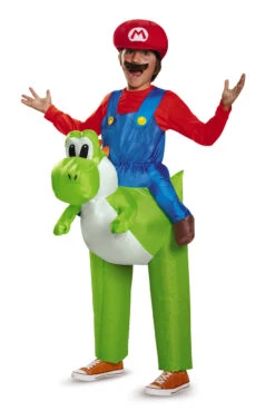 Mario Riding Yoshi Inflatable Ride On Costume | Super Mario Bros | Childrens Costumes