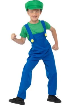 Luigi Inspired Green Plumber Costume | Super Mario Bros | Childrens Costumes