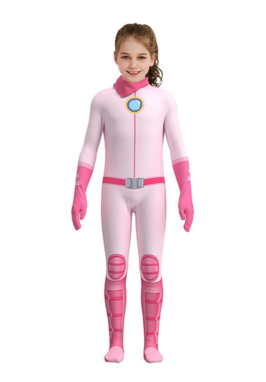 Princess Peach Pink Racing Jumpsuit | Super Mario Bros | Childrens Costumes 1 Princess Peach Pink Racing Jumpsuit | Super Mario Bros | Childrens Costumes