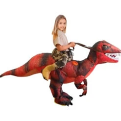 Red Velociraptor Inflatable Ride On Costume | Animals | Childrens Costumes