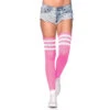 Striped Athletic Ribbed Thigh Highs Neon Pink | Hosiery | Legwear And Tights