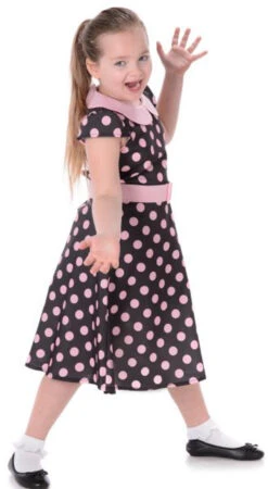 50s Polkadot Dress Rock N Roll Girl Sock Hop Costume | 1950s | Childrens Costumes