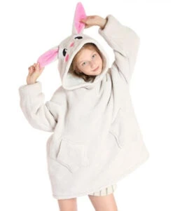 Fuzzy Bunny Oversized Plush Hoodie | Animals | Childrens Costumes