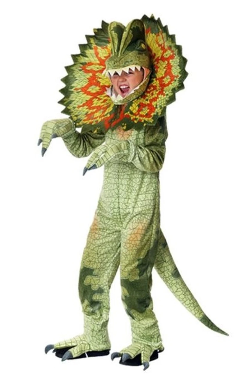 Green Dilophosaurus Dinosaur Costume | Animals | Childrens Costumes 1 Green Dilophosaurus Dinosaur Costume | Animals | Childrens Costumes