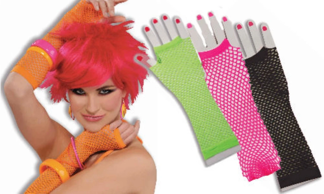 Fingerless Long Neon Fishnet Gloves | 1980s | Accessories 1 Fingerless Long Neon Fishnet Gloves | 1980s | Accessories
