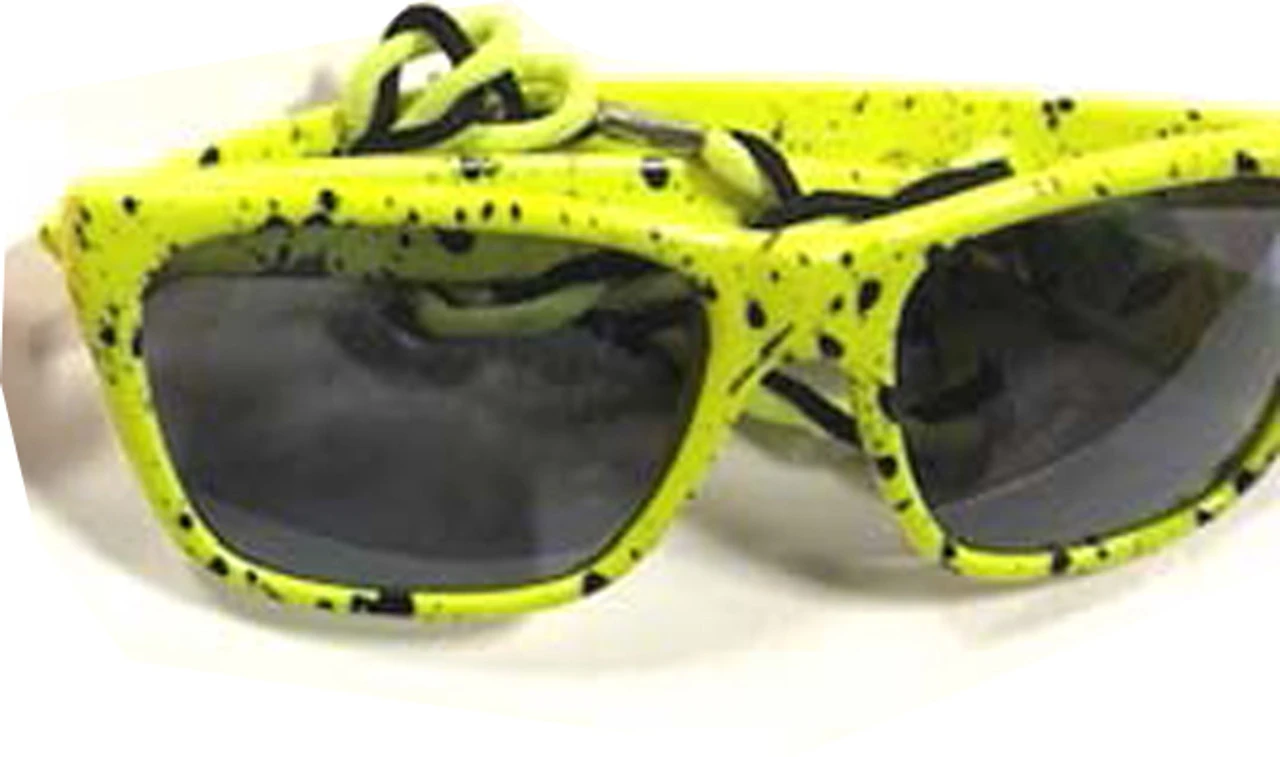 80s Yellow Speckled Sunglasses With Cord | 1980s | Glasses And Sunglasses 1 80s Yellow Speckled Sunglasses With Cord | 1980s | Glasses And Sunglasses
