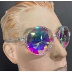 Clear Frame Kaliedescope Glasses | Festivals | Glasses And Sunglasses