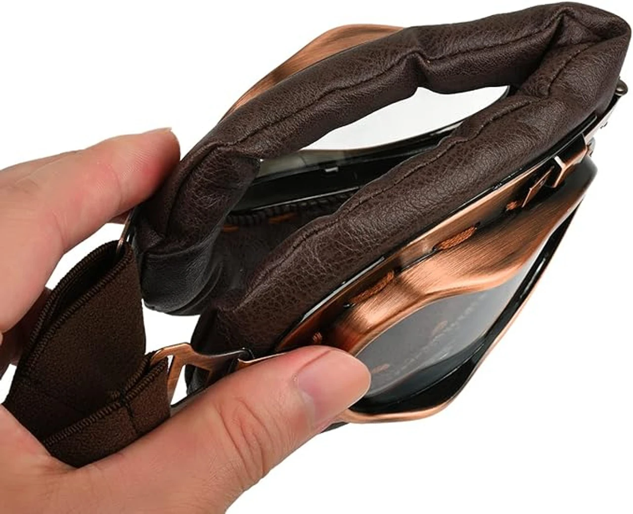 Brown Leatherlike Aviator Goggles | Steampunk | Glasses And Sunglasses 3 Brown Leatherlike Aviator Goggles | Steampunk | Glasses And Sunglasses - Image 3