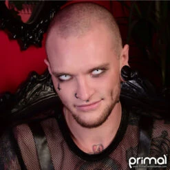 White Mini-Sclera | Costume Contacts | Primal Contact Lenses -The Costume Shop 505P960 Model 82617.1730320715
