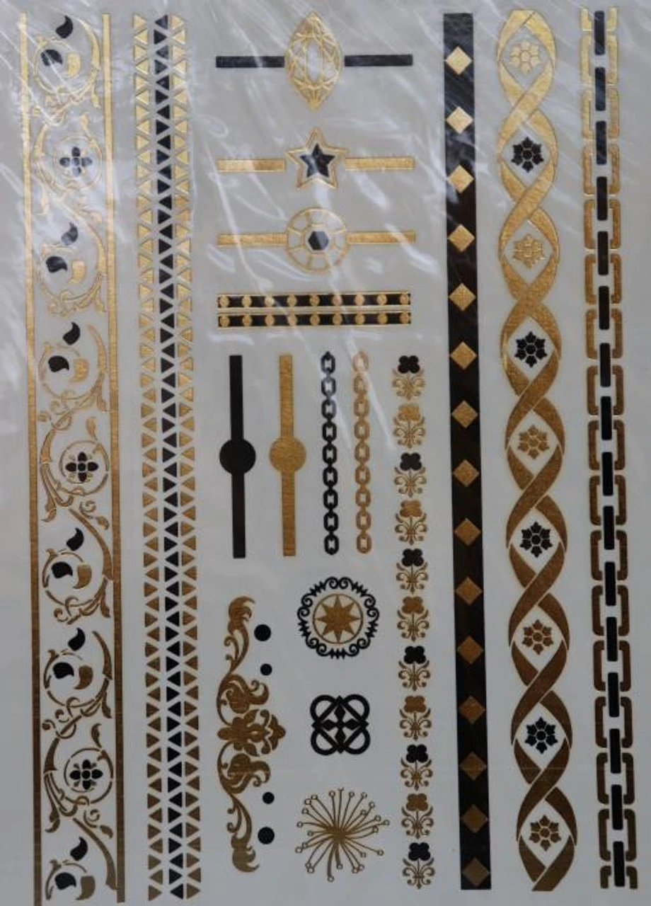 Metallic Tattoos Baroque Deco | Beauty Tattoos | Makeup 1 Metallic Tattoos Baroque Deco | Beauty Tattoos | Makeup