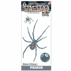 Black Widow Prison Tattoo FX | Tinsley | Temporary Tattoos