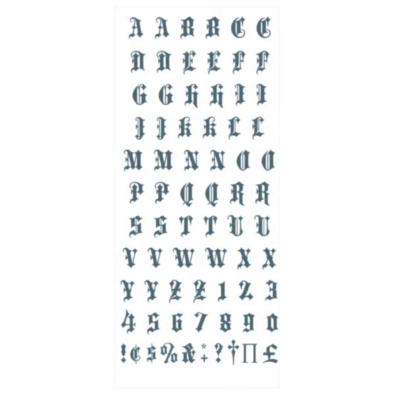 Old English Alphabet Tattoo FX | Tinsley | Temporary Tattoos | Makeup 2 Old English Alphabet Tattoo FX | Tinsley | Temporary Tattoos | Makeup - Image 2