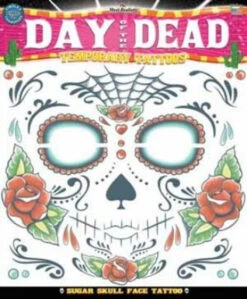 Sugar Skull Face Tattoo | Day Of The Dead | Tinsley | Temporary Tattoos | Makeup