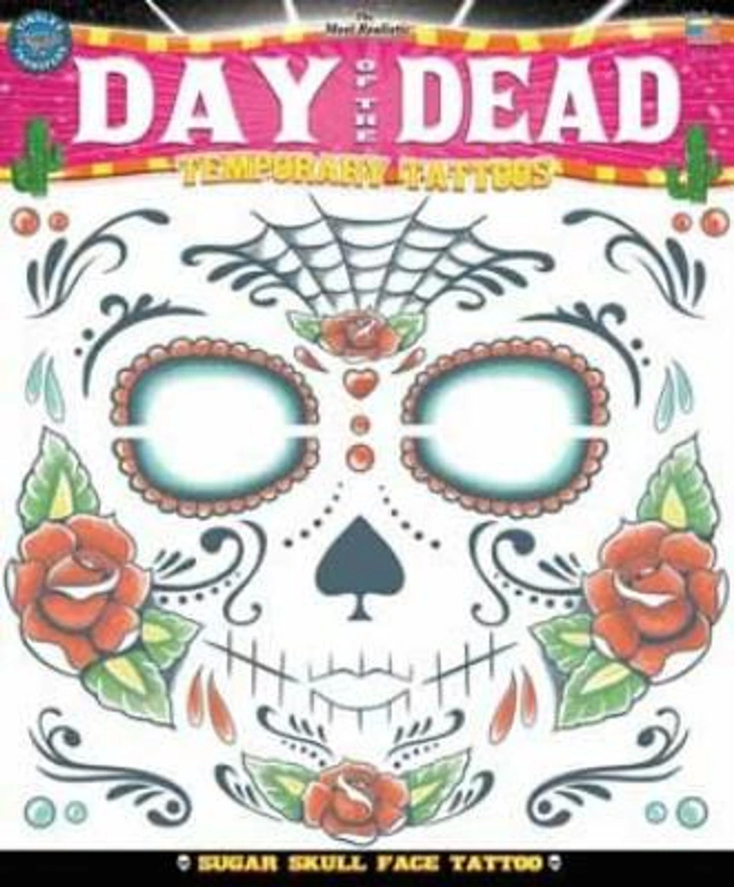 Sugar Skull Face Tattoo | Day Of The Dead | Tinsley | Temporary Tattoos | Makeup 1 Sugar Skull Face Tattoo | Day Of The Dead | Tinsley | Temporary Tattoos | Makeup