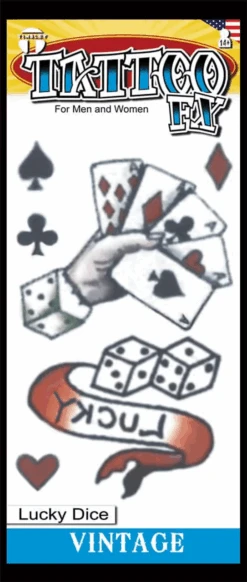 Lucky Dice Vintage Tattoo FX | Tinsley | Temporary Tattoos