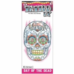 El Amor Sugar Skull Tattoo FX | Day Of The Dead | Tinsley | Temporary Tattoos