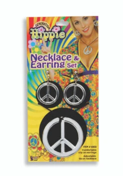 60s Peace Sign Necklace & Earrings | 1960s | Accessories