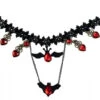 Black Bat Choker With Red Gems | Gothic | Accessories