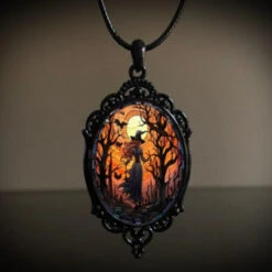 Antique Witch Pendant Necklace | Gothic Jewelry | Jewelry Accessories