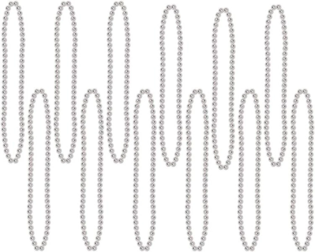 Silver 12 Pack Party Beads | Festivals | Accessories 1 Silver 12 Pack Party Beads | Festivals | Accessories