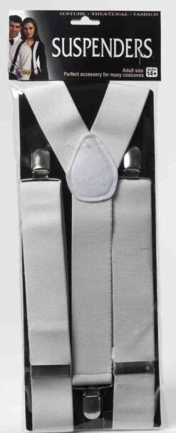White Formal Tux Suspenders | 1920s | Accessories