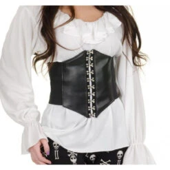 Black Faux Leather Waist Cincher | Steampunk | Accessories