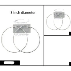 Large Silver Hoop Earrings | 1970s | Accessories