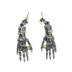 Black Skeleton Hand Earrings & Necklace | Halloween | Accessories