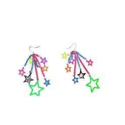 Neon Star Earrings | 1980s | Accessories