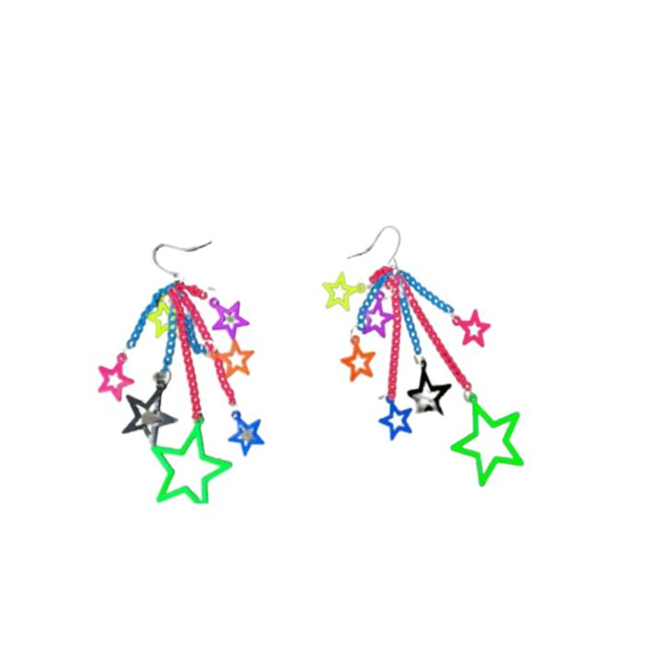 Neon Star Earrings | 1980s | Accessories 1 Neon Star Earrings | 1980s | Accessories