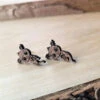 Black Walnut Cute Flying Winged Dragon Earrings | Fantasy By Numbers | Artisan Crafted Items