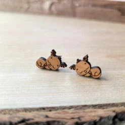 Cherry Cute Sleeping Winged Dragon Earrings | Fantasy By Numbers | Artisan Crafted Items