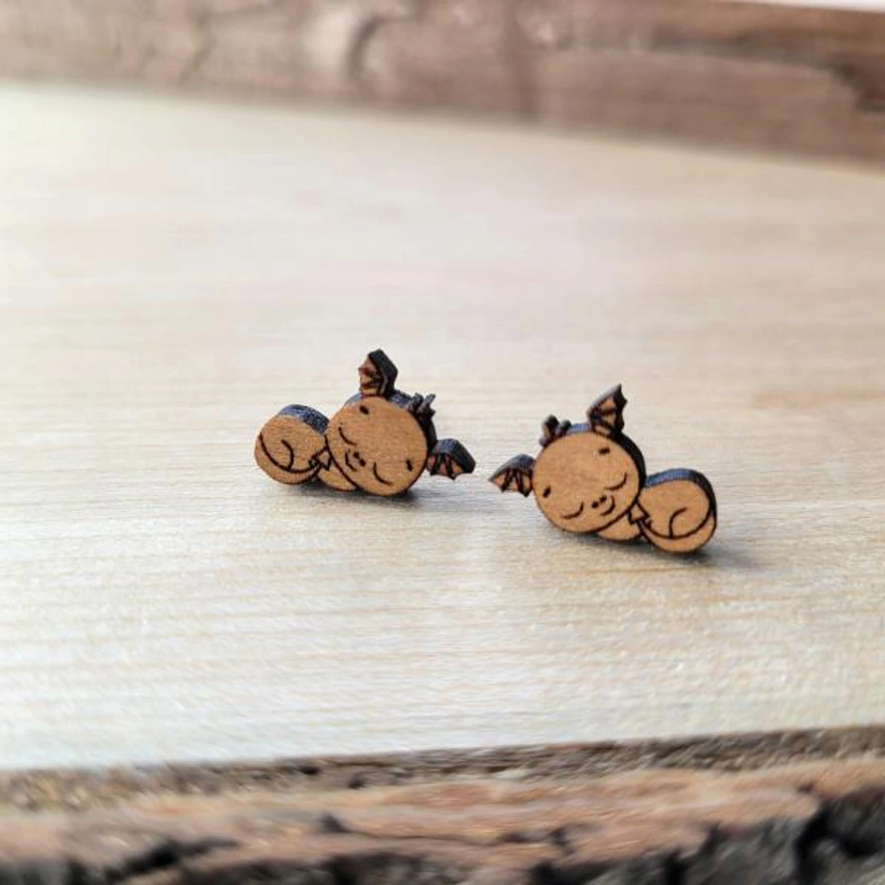 Cherry Cute Sleeping Winged Dragon Earrings | Fantasy By Numbers | Artisan Crafted Items 1 Cherry Cute Sleeping Winged Dragon Earrings | Fantasy By Numbers | Artisan Crafted Items