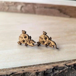 Cherry Cute Flying Finned Dragon Earrings | Fantasy By Numbers | Artisan Crafted Items