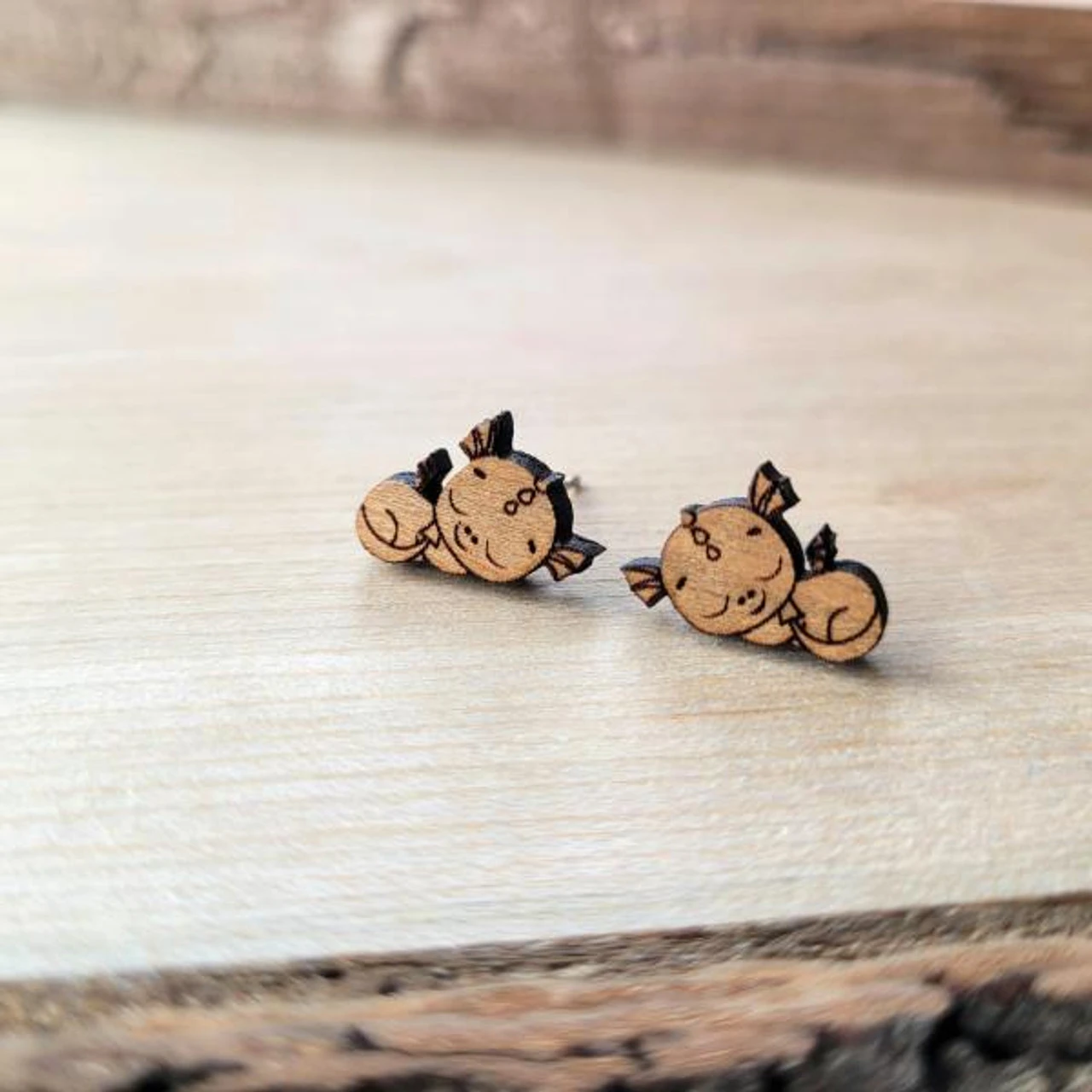 Cherry Cute Sleeping Finned Dragon Earrings | Fantasy By Numbers | Artisan Crafted Items 1 Cherry Cute Sleeping Finned Dragon Earrings | Fantasy By Numbers | Artisan Crafted Items